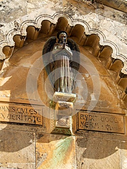 Angel statue at the Church of the Condemnation, Jerusalem