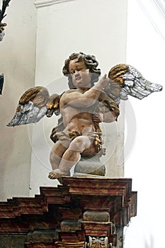 Angel statue in the church of St Leonard of Noblac in Kotari, Croatia