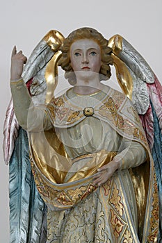 Angel, statue in Church of St. Matthew the Apostle and Evangelist in Stitar, Croatia