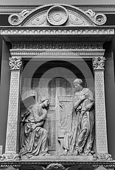 Angel statue on a graveyard