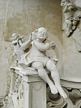 Angel statue outside a church