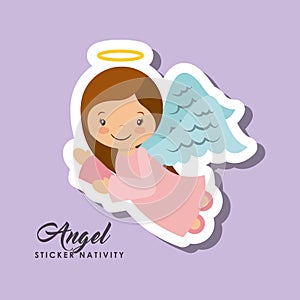 Angel sticker nativity