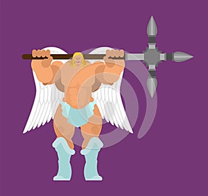 Angel Strong. Powerful archangel. Power of god. Vector