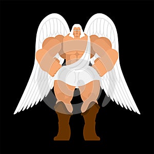 Angel Strong. Powerful archangel. Power of god. Vector
