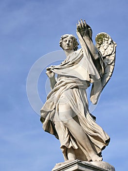 Angel with sudarium. Michaelangelo bridge. Rome. photo