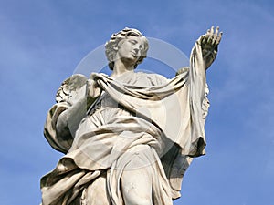 Angel with sudarium. Michaelangelo bridge. Rome. photo