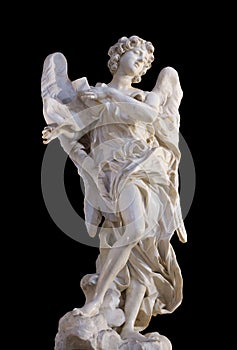 Angel with the Superscription by Bernini in Sant\'Andrea delle Fratte (Saint Andrew of the Thickets). Rome, Italy photo