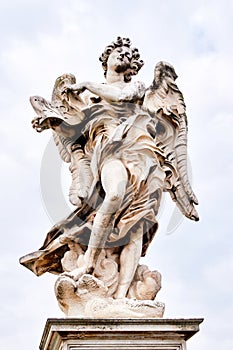 Angel with the Superscription statue on Ponte Sant Angelo bridge