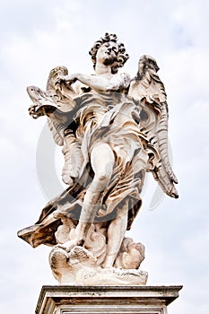 Angel with the Superscription statue on Ponte Sant Angelo bridge photo