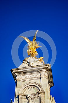 Angel of victory statue outside the Buckingham