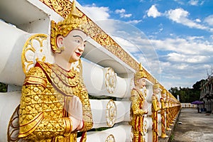 Angel wall of buddhist temple in Bodhgaya Stupa or Phuthakaya Pa