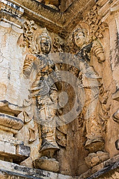 Angel on the wall in Chedi , wat Ched yod in Chiangmai