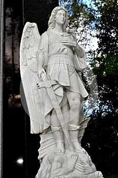 Angel warrior stone statue.