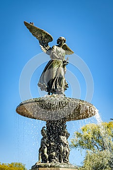 Angel of the waters is the statue on top of the Bethesda Fountain, in Central Park, Midtown Manhattan, New York, USA