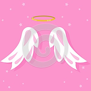 Angel wings and nimbus vector