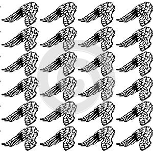 Angel wings texture pattern vector drawing