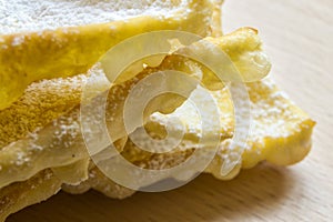 Angel wings: traditional sweet crisp pastry for carnival time