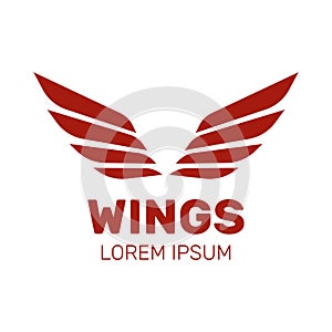 Angel wings vector. Bird wings art. Cartoon sketch of angel wing