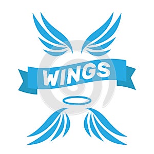 Angel wings vector. Bird wings art. Cartoon sketch of angel wing