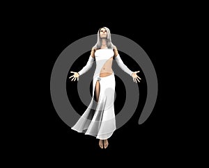 Angel woman floating in the air