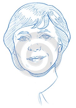 Angela Merkel portrait - Pencil Version