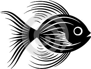 Angelfish - minimalist and simple silhouette - vector illustration