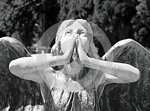 Angelic figure on cemetery