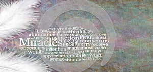 Angelic MIRACLES Word Cloud Rustic Banner