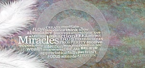 Angelic MIRACLES Word Cloud Rustic Banner photo