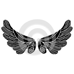 Angelic stylized wings
