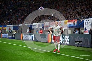 Angelino during the match Leipzig vs Tottenham at Leipzig Arena