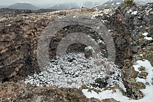 Angelo Cave On Cooled Lava Flow In Etna Park, Sicily photo