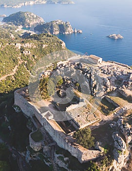 Angelokastro Castle near Palaiokastritsa and Krini, Corfu Island, Ionian sea, Central Corfu and Diapontia Islands, Greece, summer