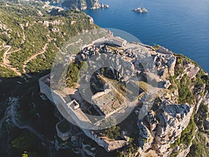 Angelokastro Castle near Palaiokastritsa and Krini, Corfu Island, Ionian sea, Central Corfu and Diapontia Islands, Greece, summer