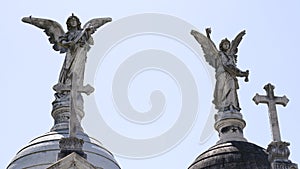 Angels on domes at Cemetery La Recoleta, Buenos Aires. Argentina photo