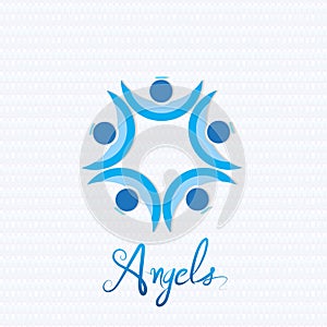 Angels teamwork people logo vector