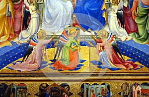 Angels, Detail of Coronation of the Virgin, 1414, Uffizi Gallery, Florence, Italy