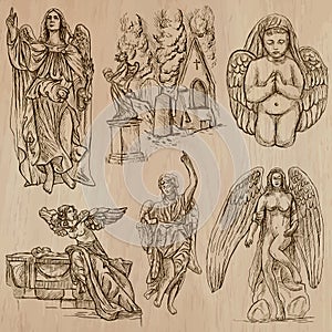 Angels - hand drawn vector pack