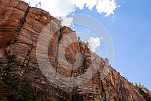 Angels Landing Trail, beautiful views over Virgin River canyon, Zion National Park, Utah, USA