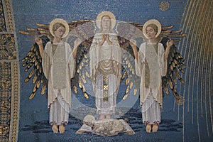 Angels, mosaic, Mount Tabor, Basilica of the Transfiguration