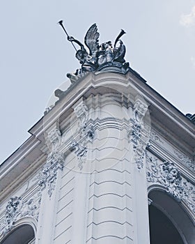 Angels on the roof of the building photo