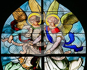 Angels - Stained Glass in St Severin Church, Paris