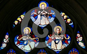 Angels - Stained Glass in St Severin Church, Paris