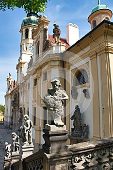 Angels statue in detail at Loreto Prague.