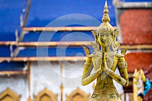 Angels statue to pay respect in Thailand temple.