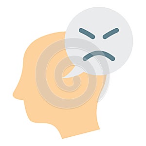 Anger or angry mad emotion single isolated icon with flat style