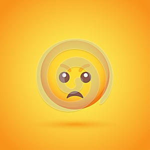 Anger emoticon smile icon with shadow for social network design