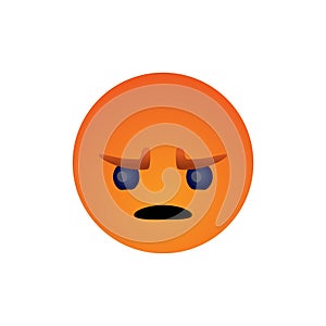 Anger face emotion simple flat style vector illustration