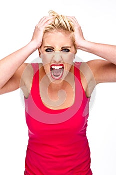 Anger, Frustration - Woman Screaming at Camera