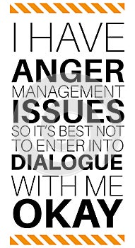 Anger management message vector on a white background
